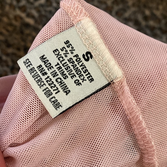 Dolls Kill Pink Butterfly Mesh Long Sleeve Crop Top - Picture 7 of 7